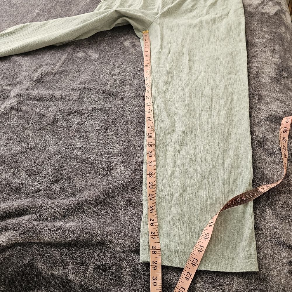 Tradition Pull On Pants Sage Green Cotton Blend Loosefit Lightweight Womens 18 W - Picture 7 of 11